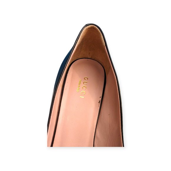 Vintage Black Leather Wedge Platform Heels Original Box Size 8 - Picture 13 of 14